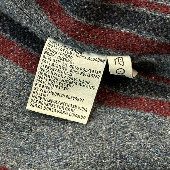 Vintage Wrangler hero Jacket Mens Medium Blue Denim Blanket Lined Utility Chore - Picture 8 of 16